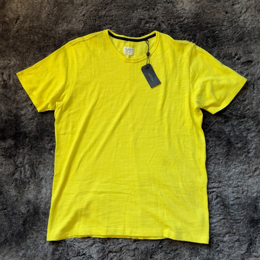 Rag & Bone Mens Slub Knit Short Sleeve Flame Tee Warm Olive Size M New
